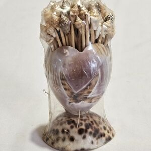 Seashell Toothpick Holder • Shell Cocktail Picks • Coastal Decor